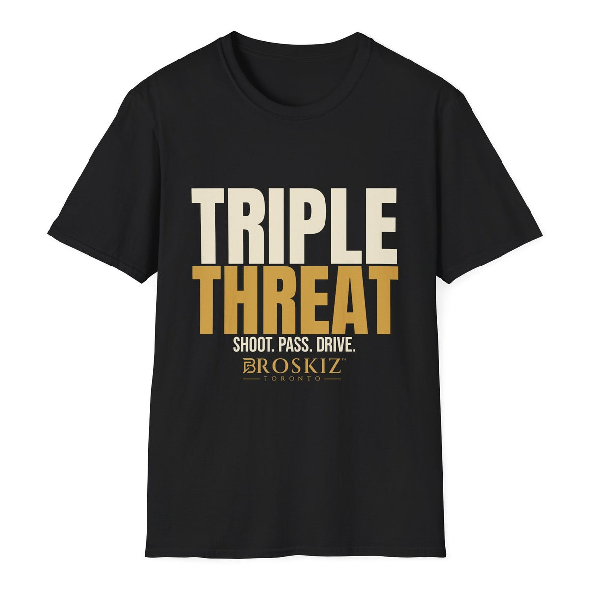 Triple Threat Tee - Black flat mockup