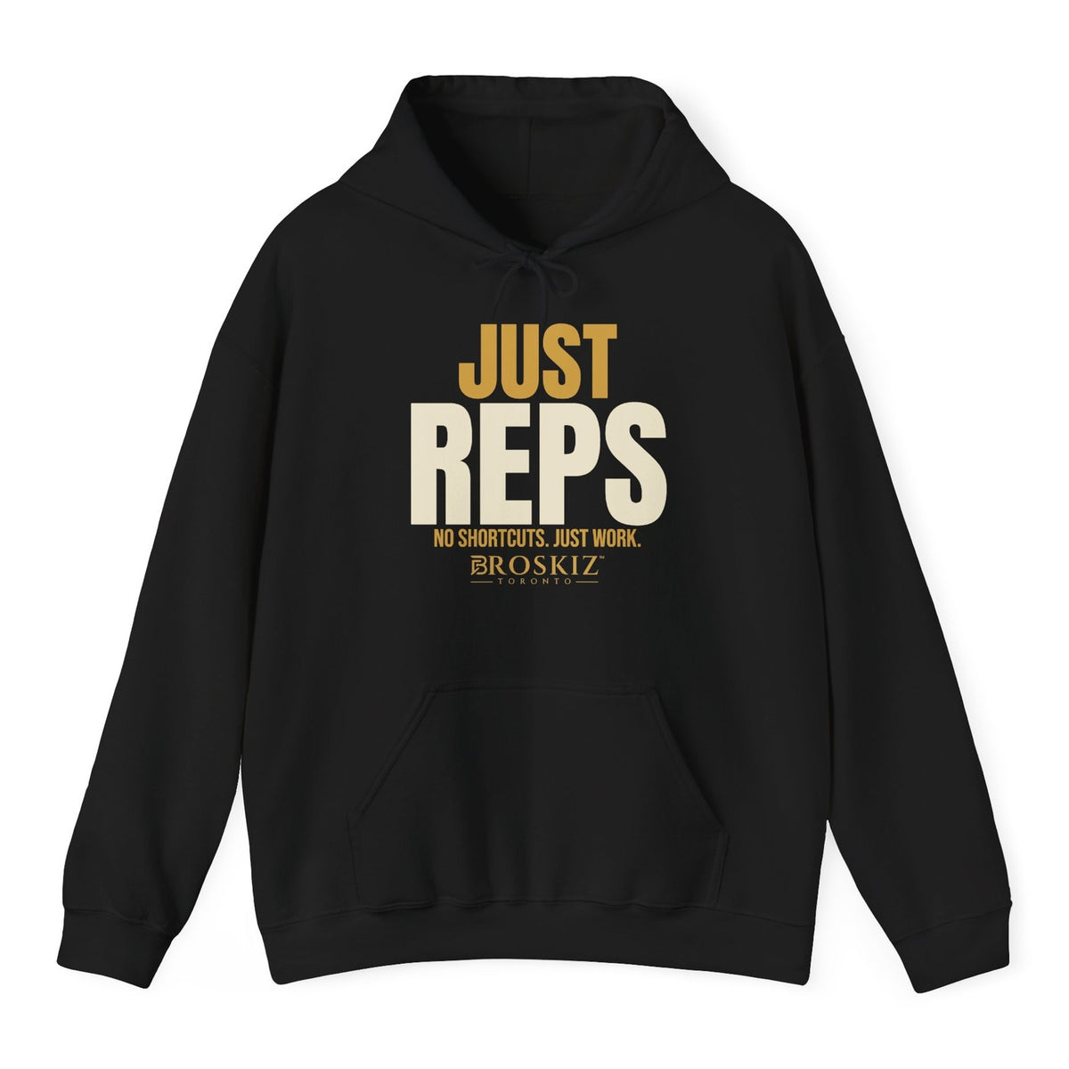 Just Reps Hoodie - Black flat mockup