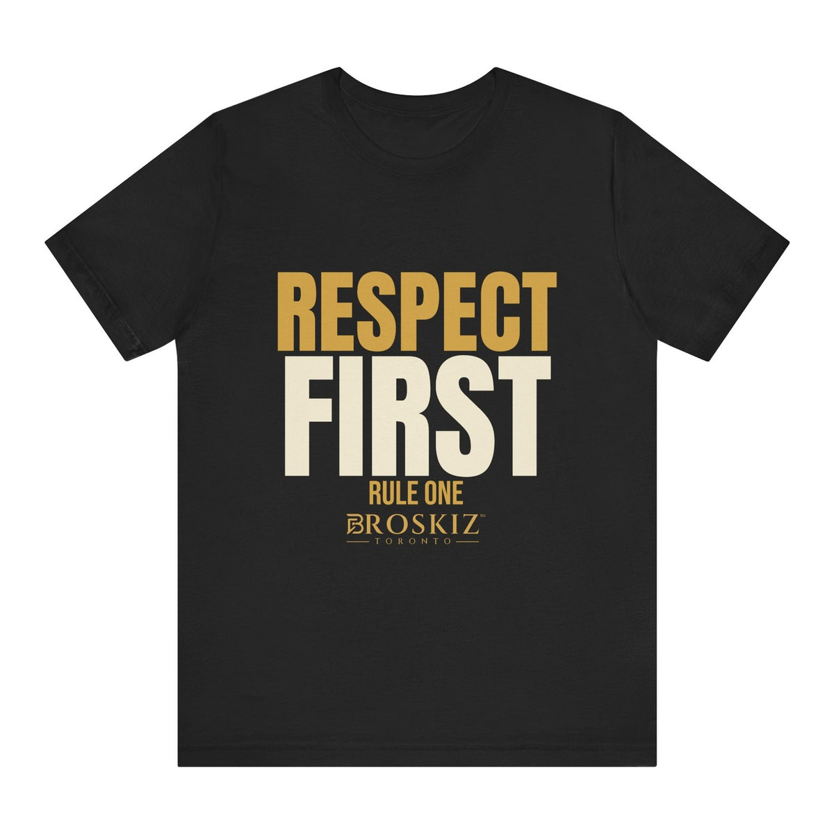 Respect First Tee - Black flat mockup