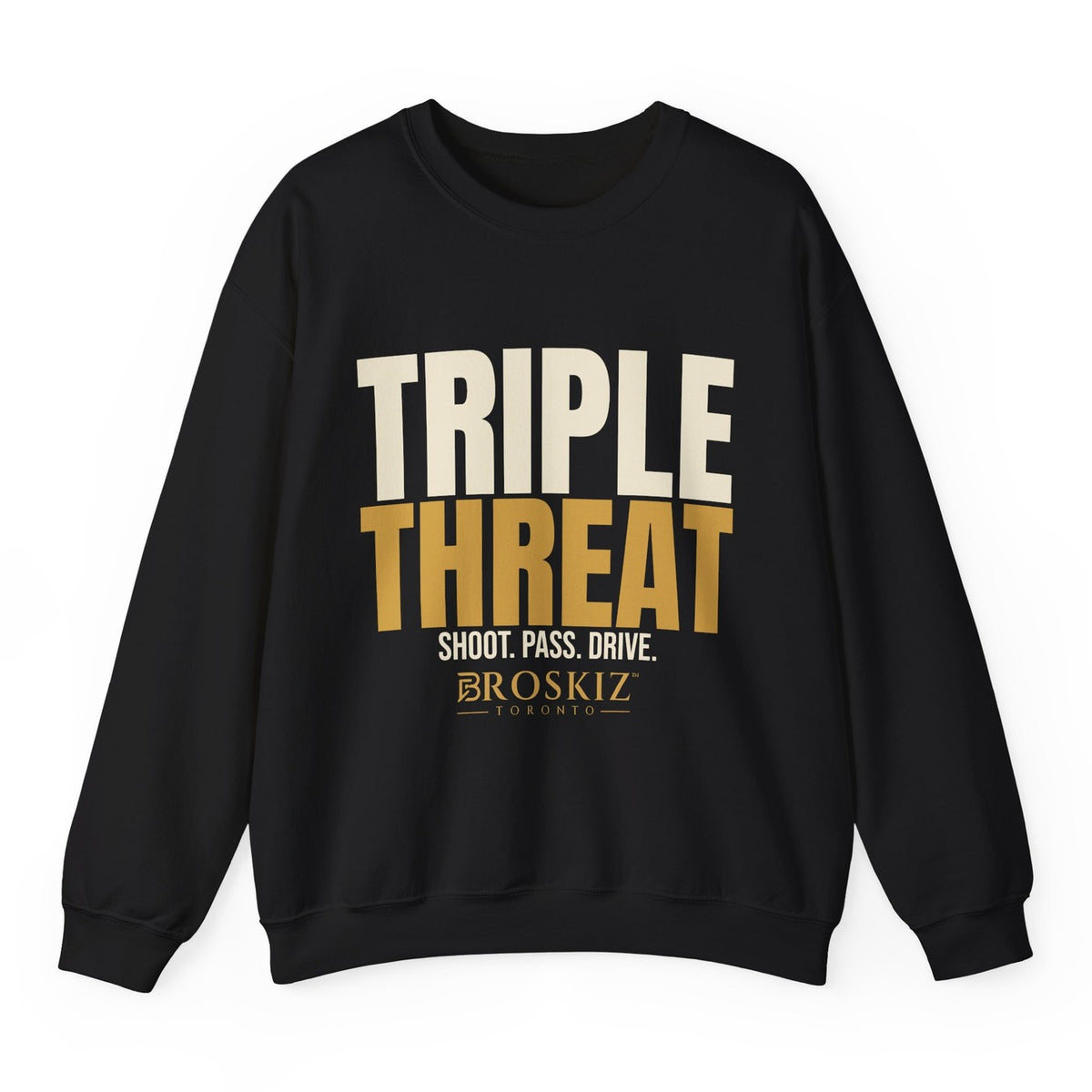 Triple Threat Crewneck - Black flat mockup