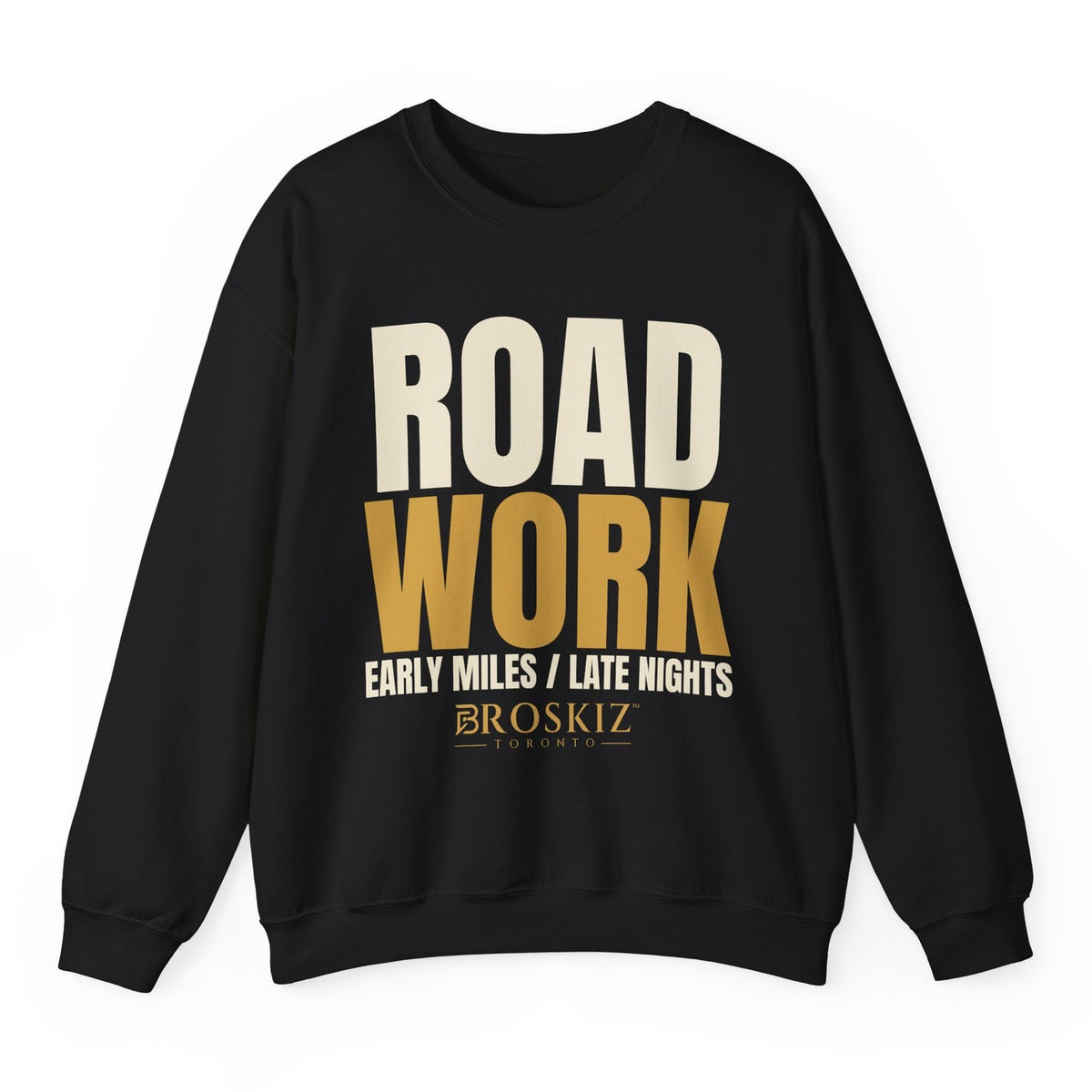 Road Work Crewneck - Black flat mockup