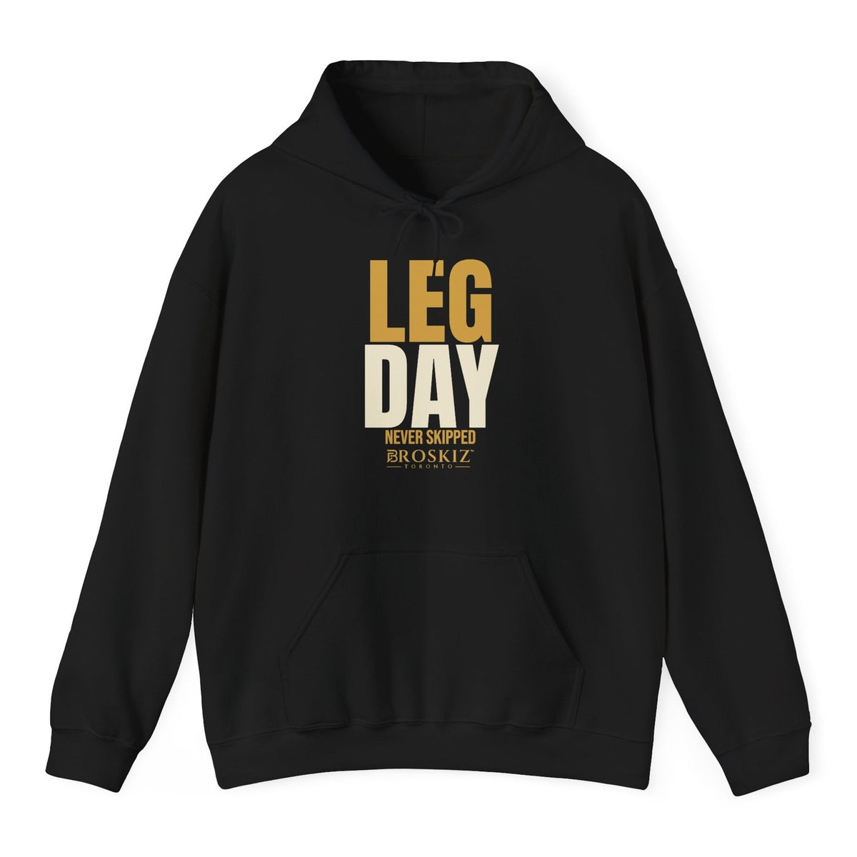 Leg Day Hoodie - Black flat mockup