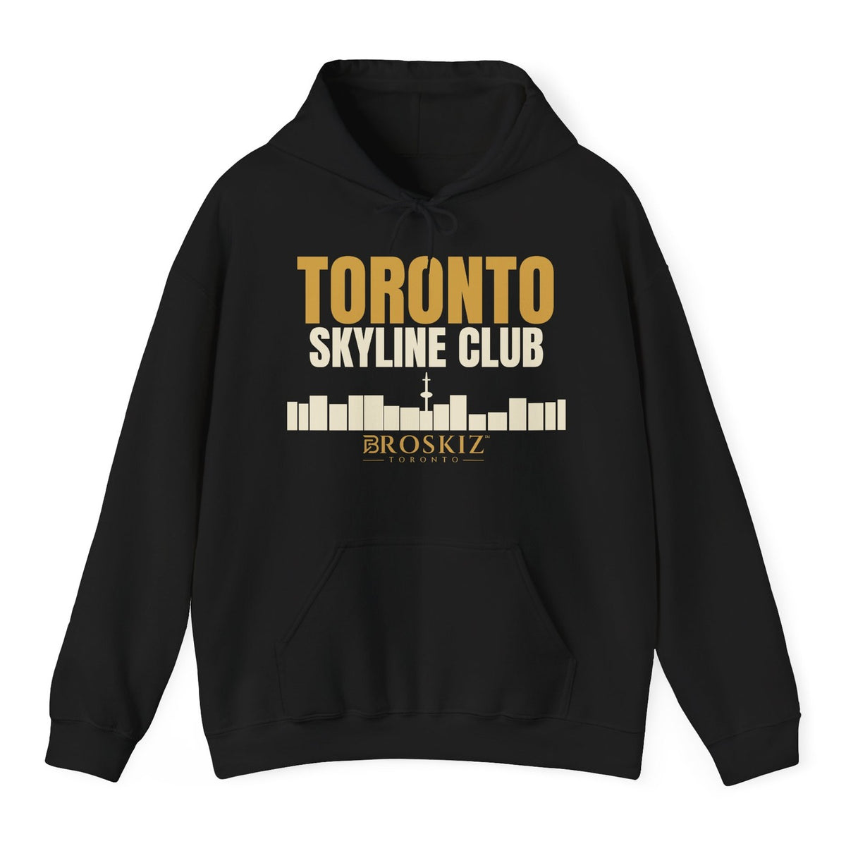 Skyline Crest Hoodie - Black flat mockup