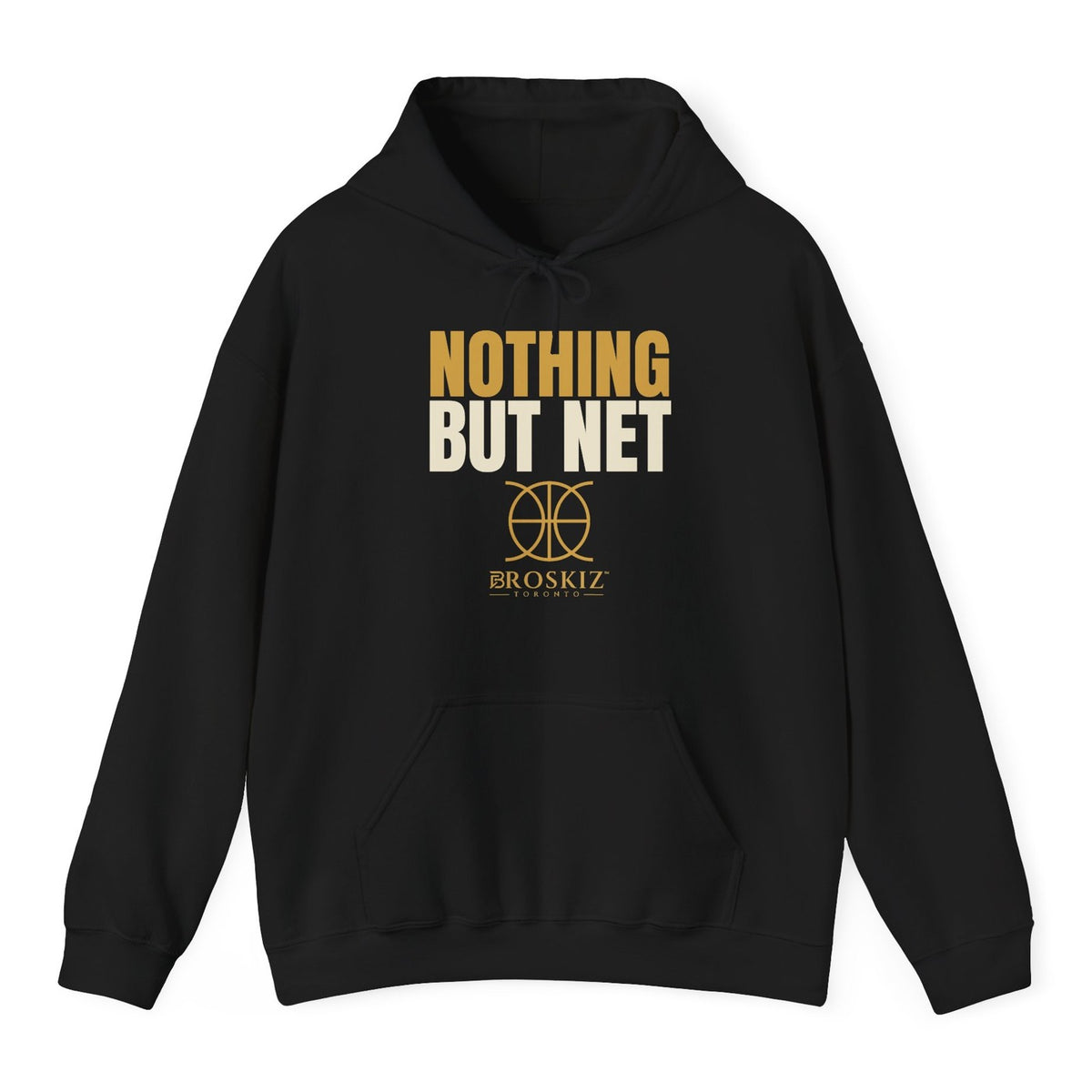 Nothing But Net Hoodie - Black flat mockup