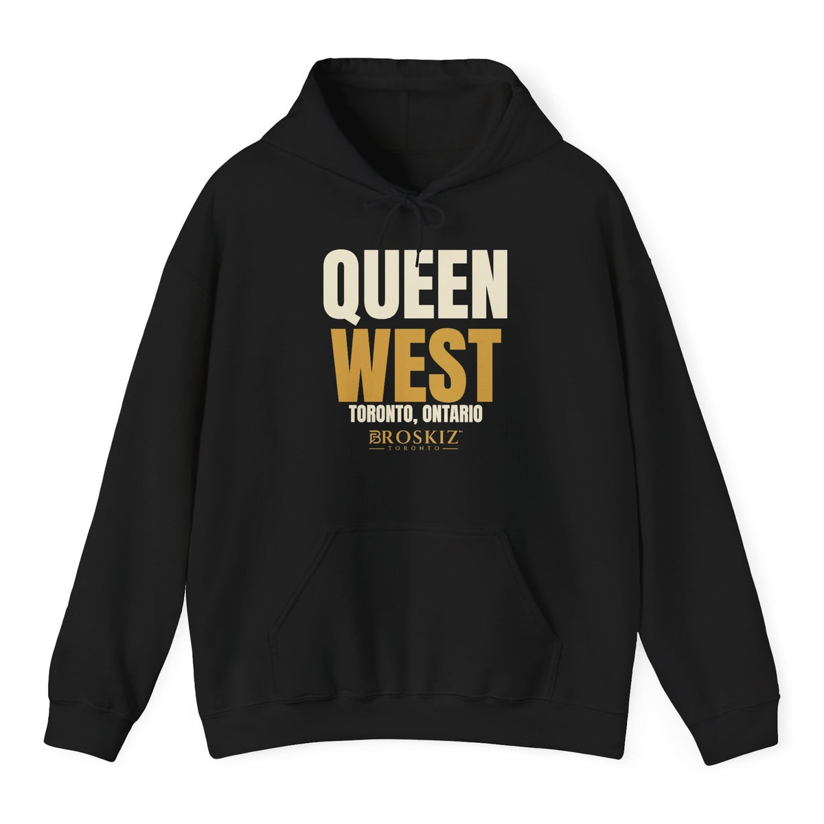 Queen West Hoodie - Black flat mockup
