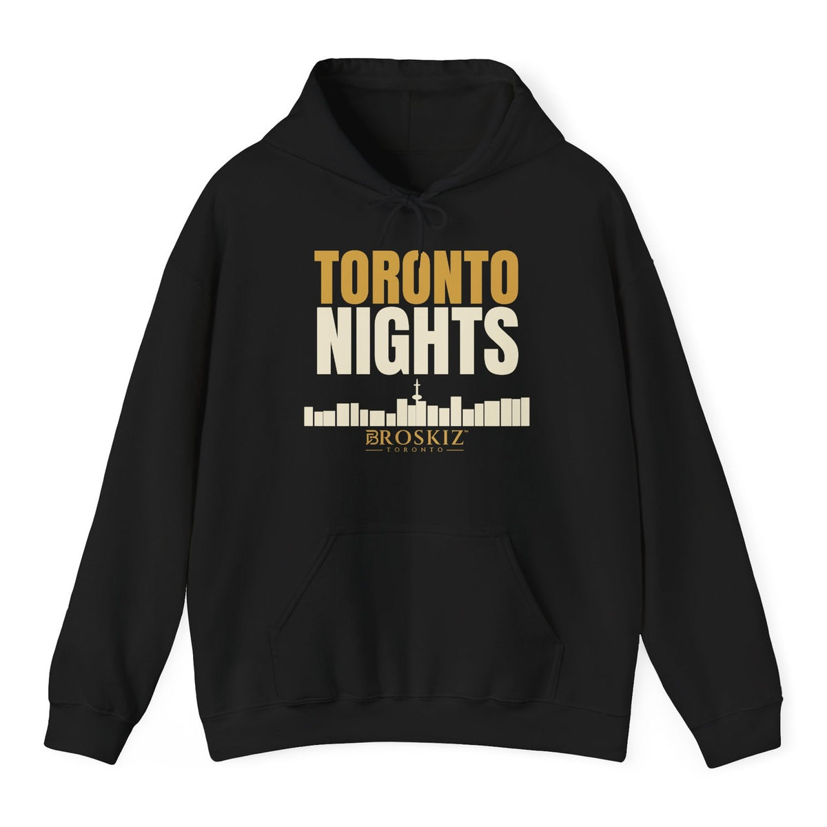 Toronto Nights Hoodie - Black flat mockup