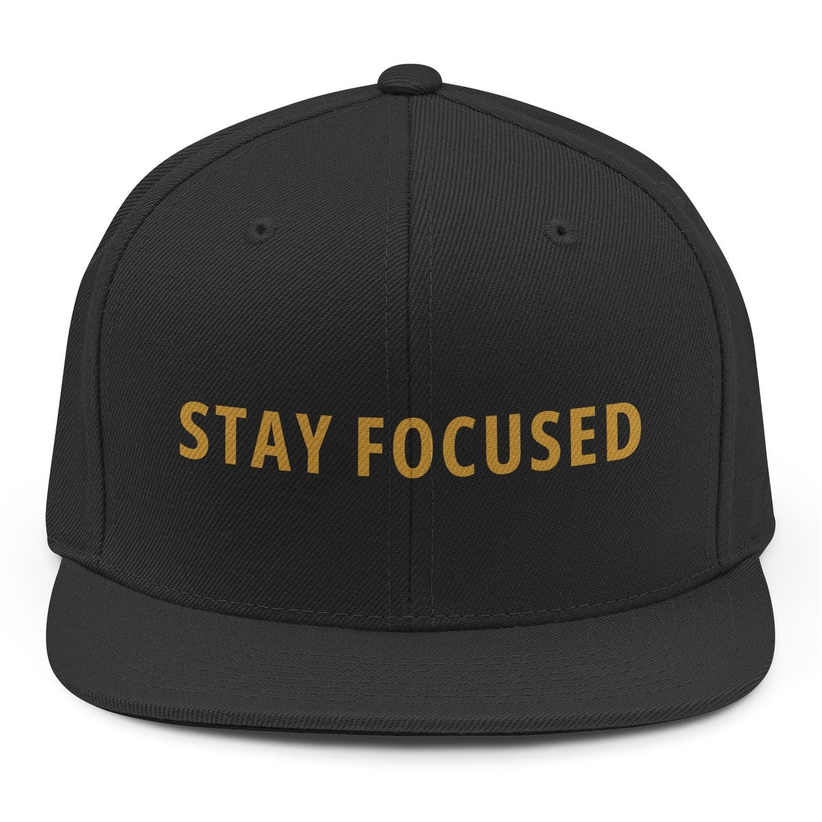Stay Focused Snapback - Black mockup