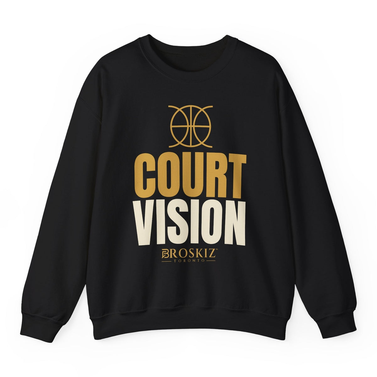 Court Vision Crewneck - Black flat mockup