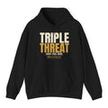 Triple Threat Hoodie - Black flat mockup
