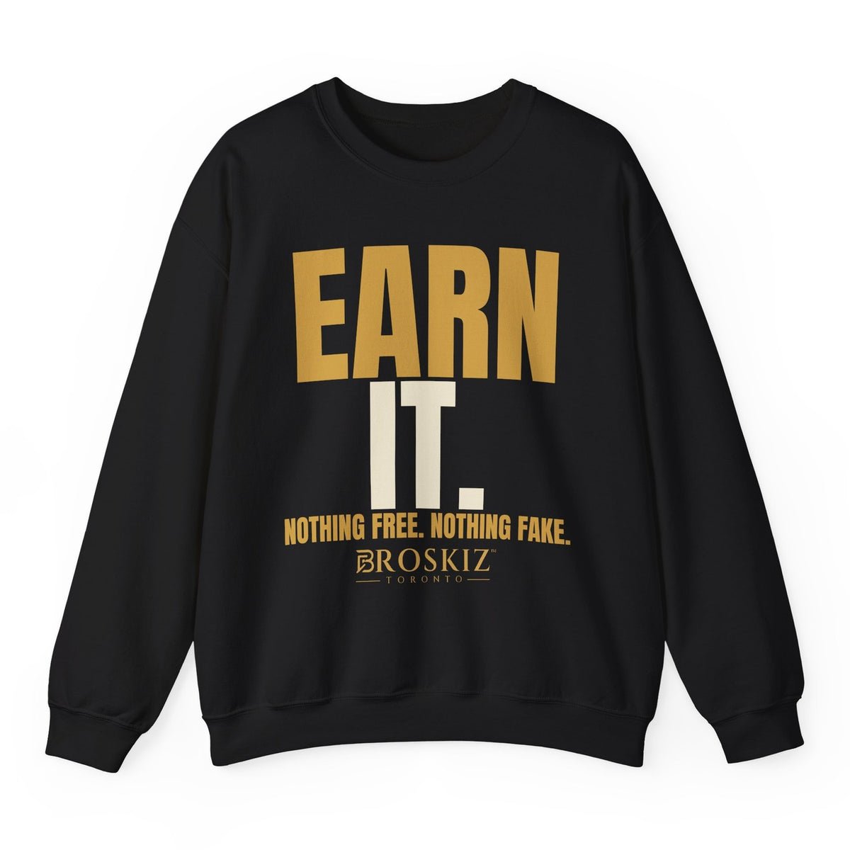 Earn It Crewneck - Black flat mockup