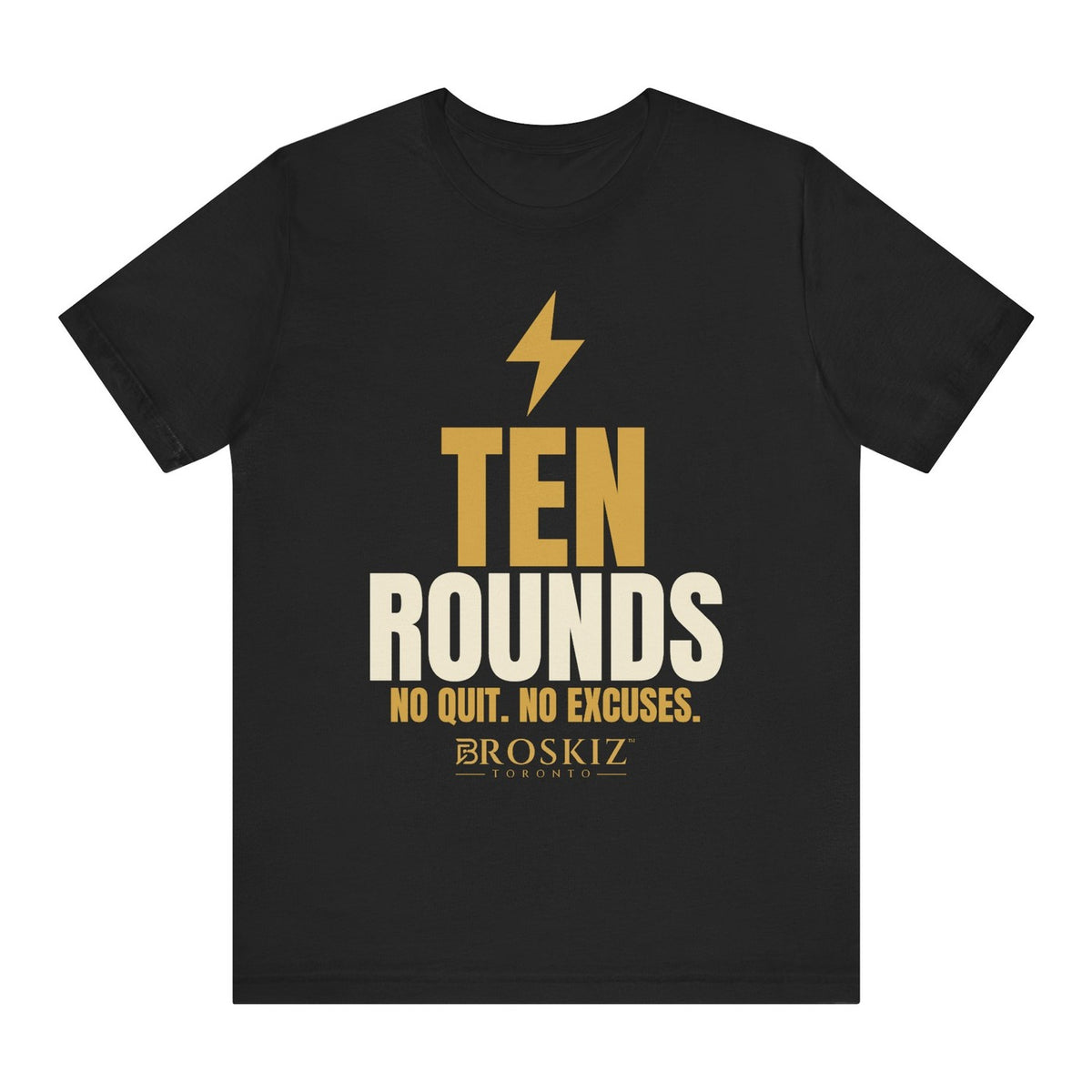 Ten Rounds Tee - Black flat mockup