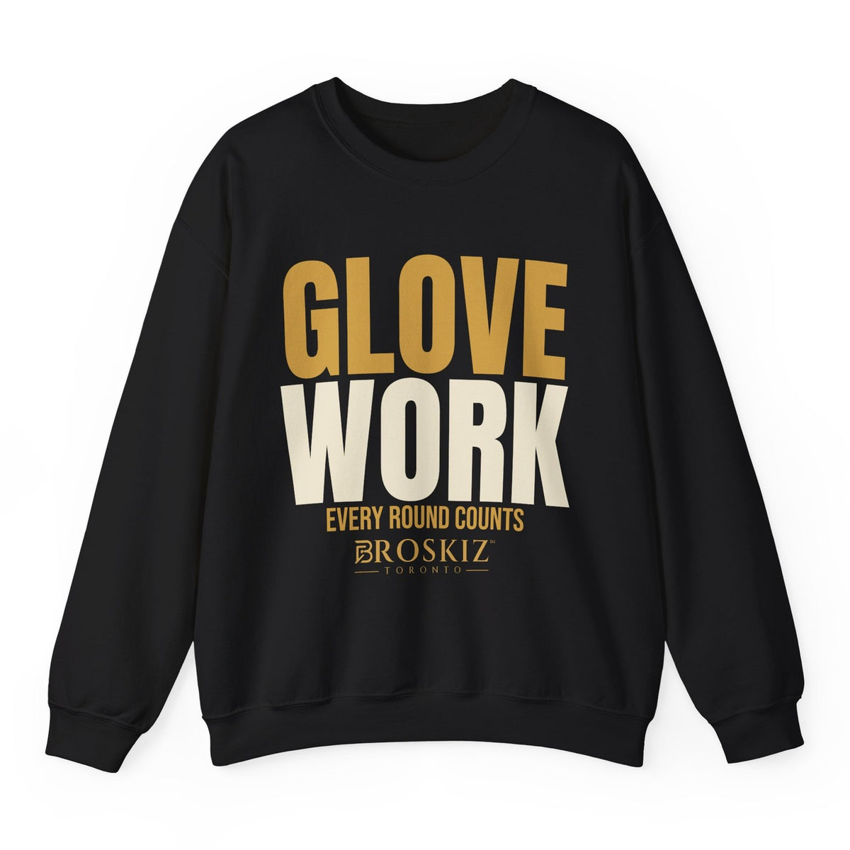 Glove Work Crewneck - Black flat mockup