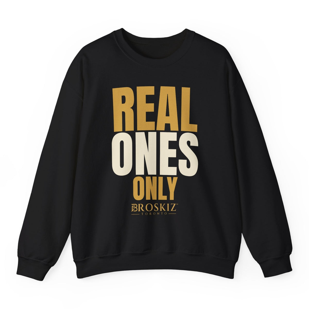 Real Ones Only Crewneck - Black flat mockup