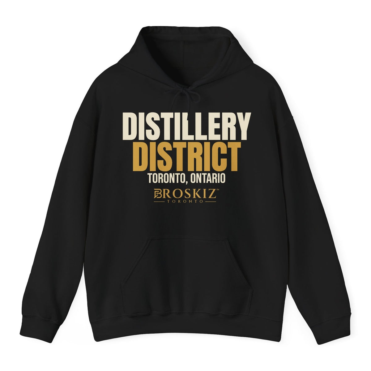 Distillery District Hoodie - Black flat mockup