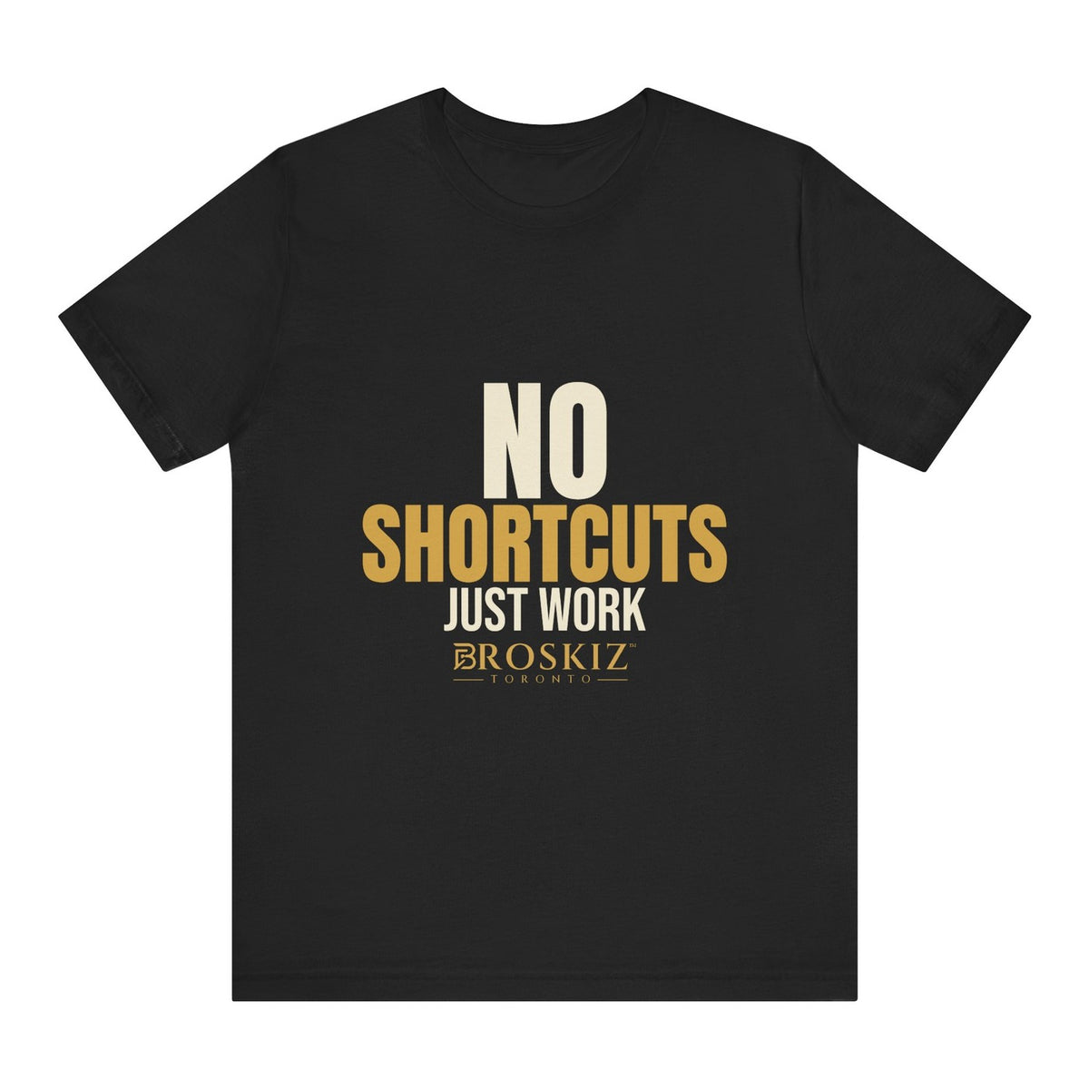 No Shortcuts Tee - Black flat mockup