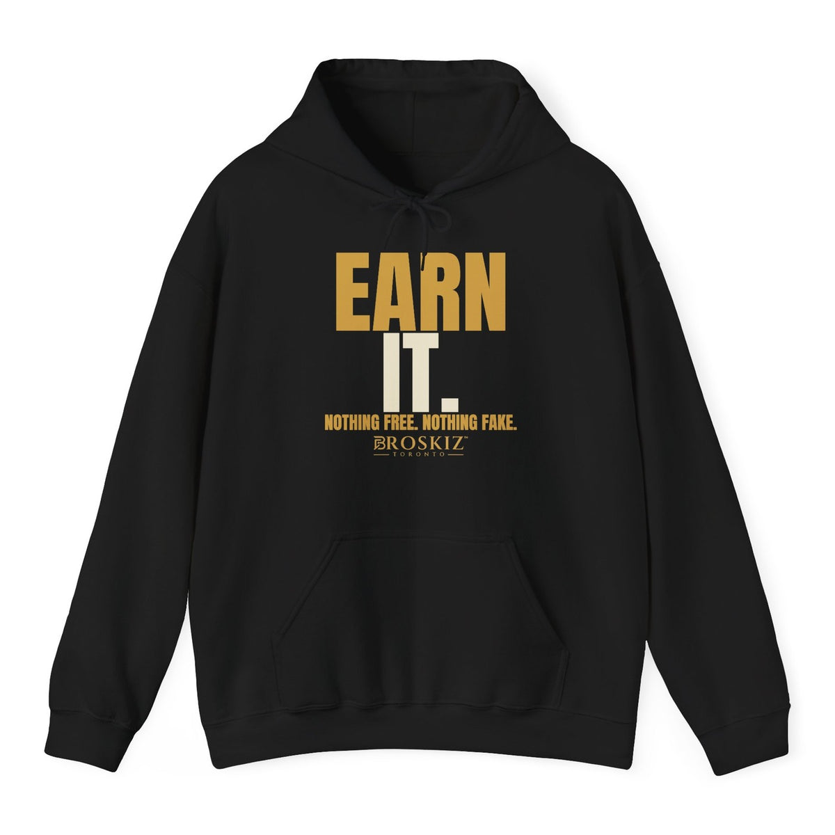 Earn It Hoodie - Black flat mockup