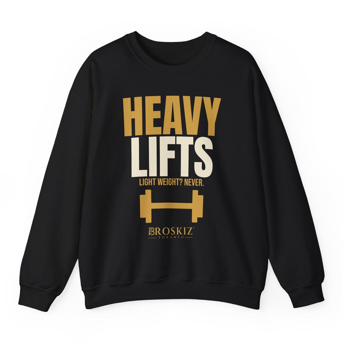 Heavy Lifts Crewneck - Black flat mockup