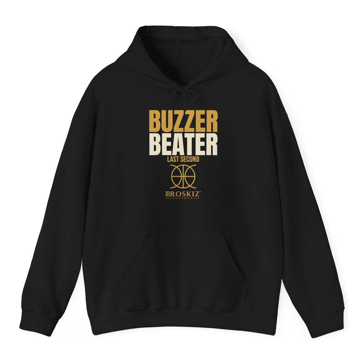 Buzzer Beater Hoodie - Black flat mockup