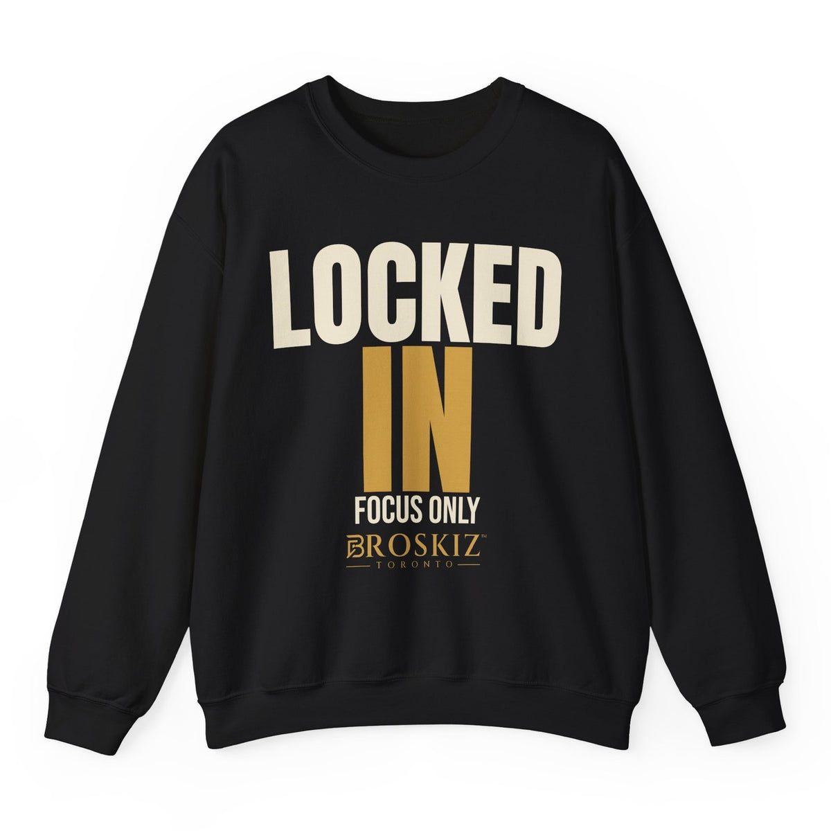 Locked In Crewneck - Black flat mockup
