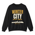 Winter City Crewneck - Black flat mockup