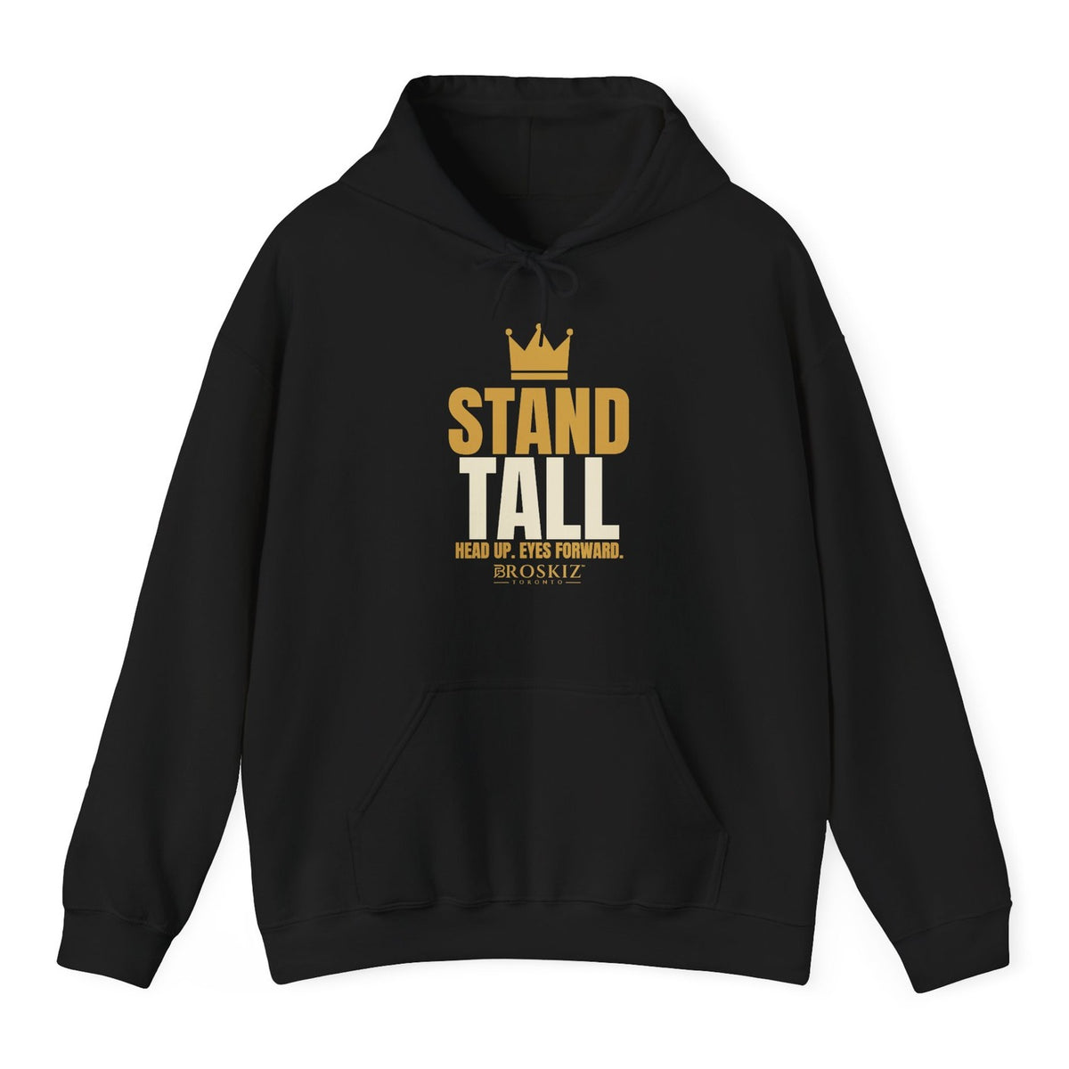Stand Tall Hoodie - Black flat mockup