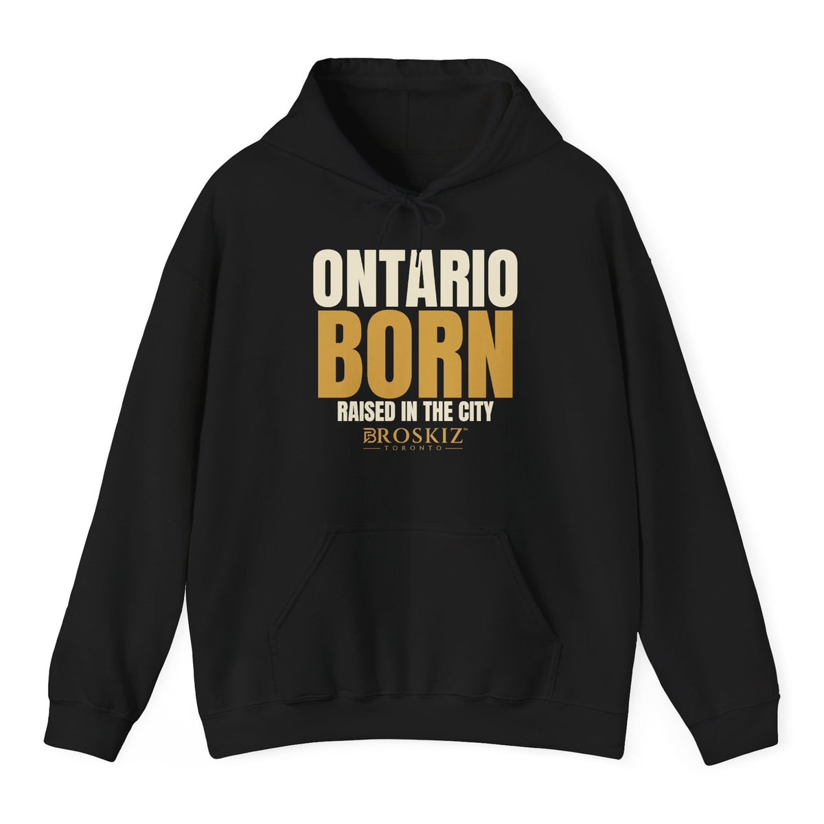 Ontario Born Hoodie - Black flat mockup