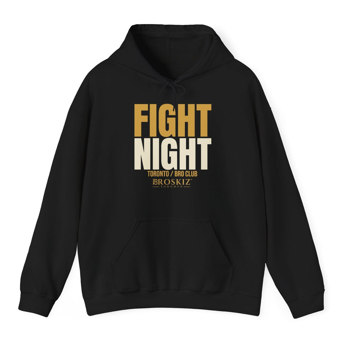 Fight Night Hoodie - Black flat mockup