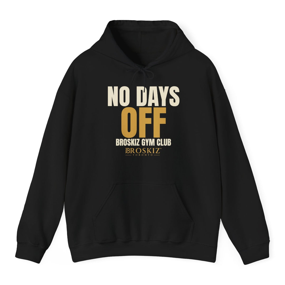 No Days Off Hoodie - Black flat mockup